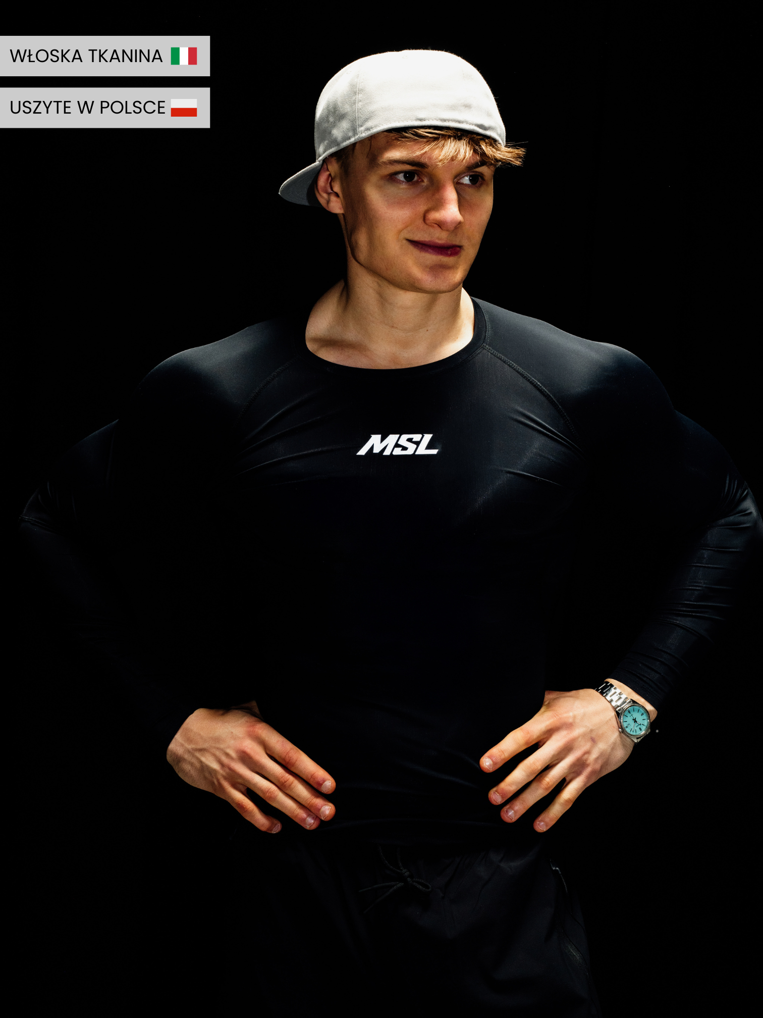 Longsleeve Kompresyjny PRO Męski Reflective - Black Onyx
